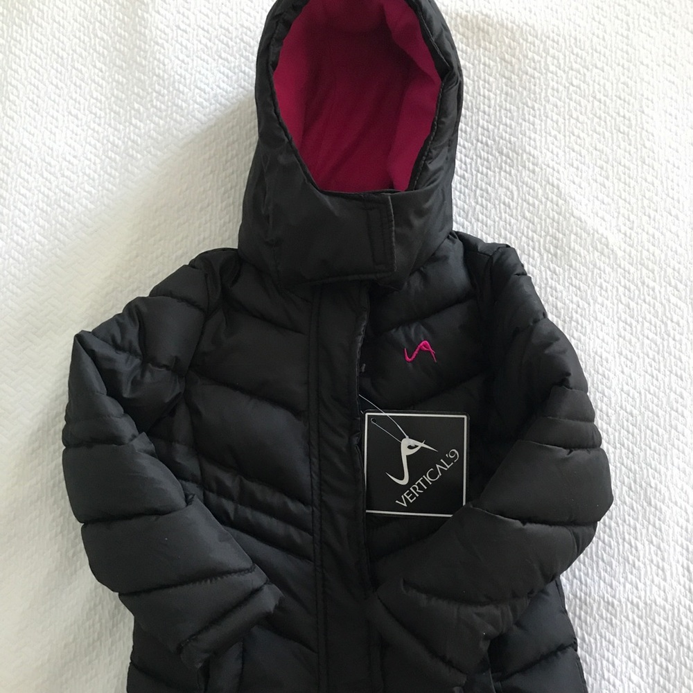 Vertical 9 Black Puffer Coat for Girls